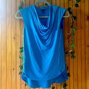 Ann Taylor blue cowl sleeveless shell too XXSP petite
